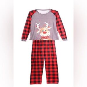 BNIP Women’s Christmas Pajamas Set Long Sleeve Pants Pockets S Red Black Grey